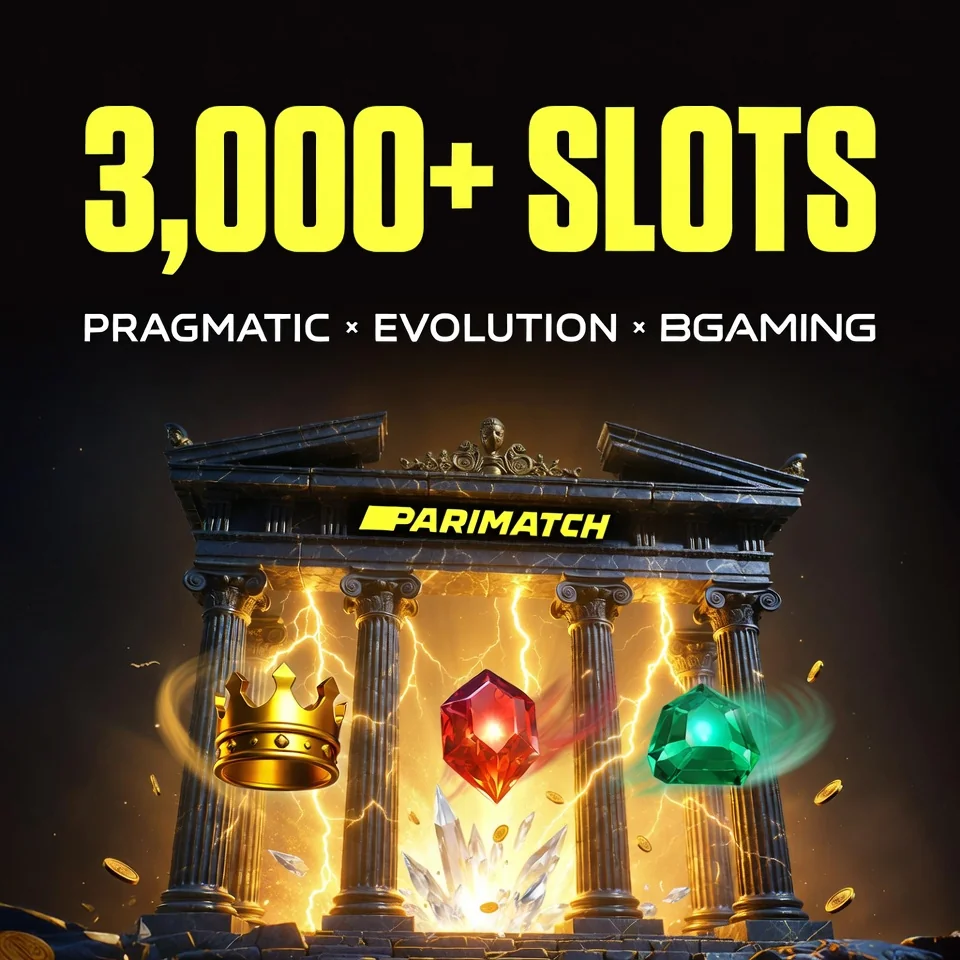 Parimatch casino Gates of Olympus Zeus lightning slots dark neon