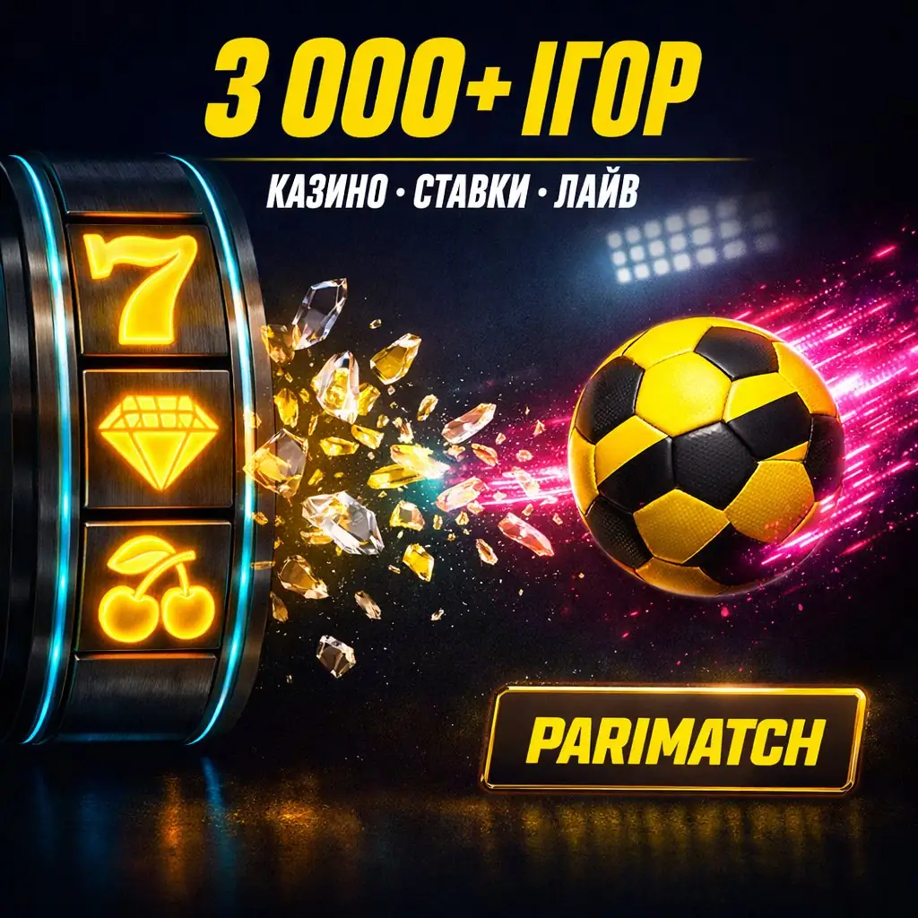 Parimatch casino sports slot reels football dark neon yellow