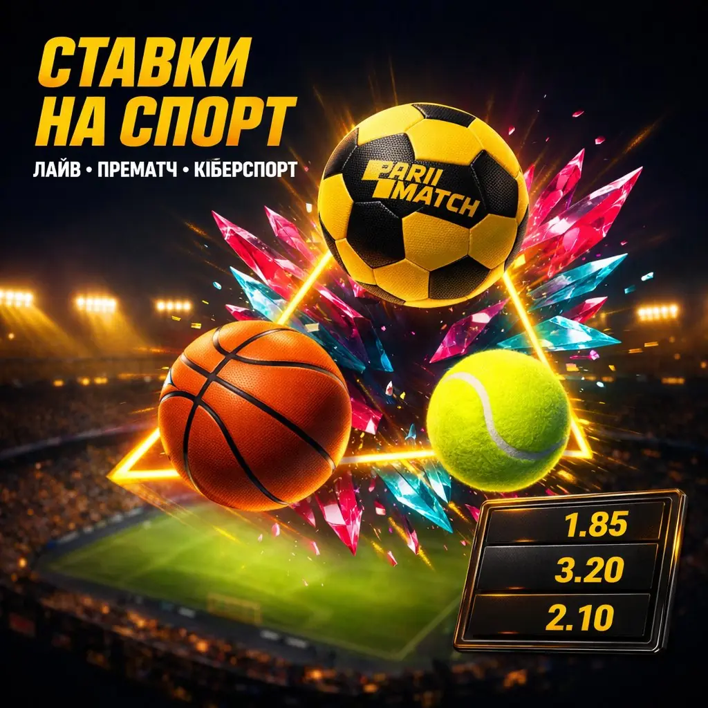 Parimatch sports betting stadium football dark neon yellow