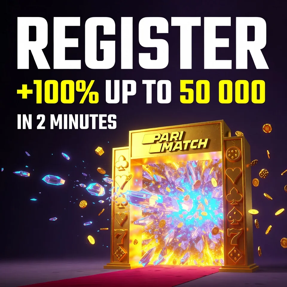 Parimatch registration golden portal neon gateway coins chips dark explosion