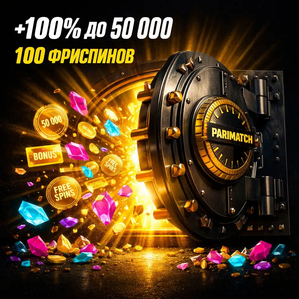 Parimatch bonus vault door golden safe dark neon crystal explosion