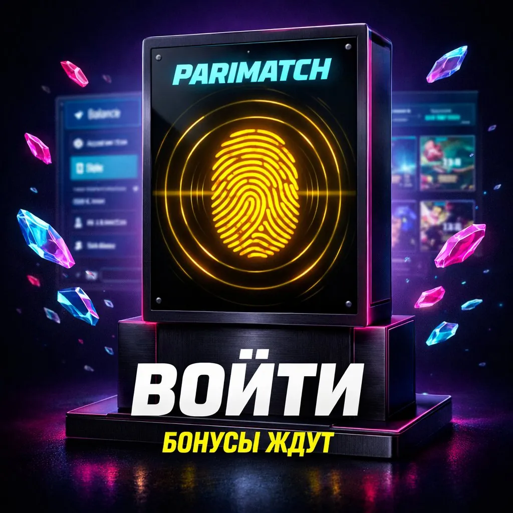 Parimatch login fingerprint scanner biometric dark neon yellow cyan