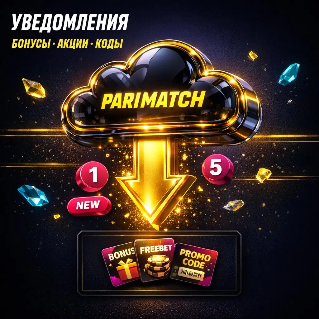 Parimatch notifications cloud download arrow dark neon yellow