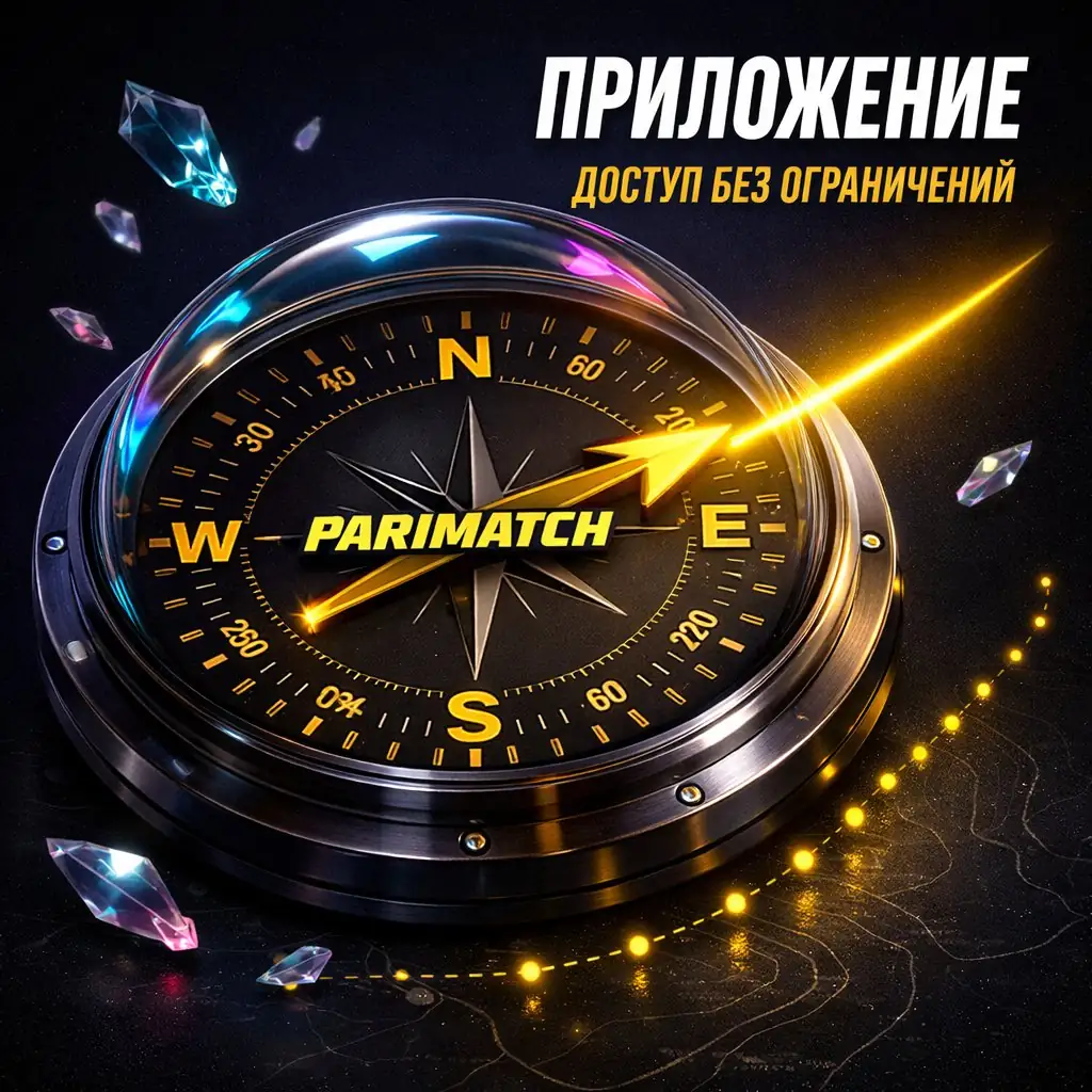 Parimatch app compass navigation dark neon yellow