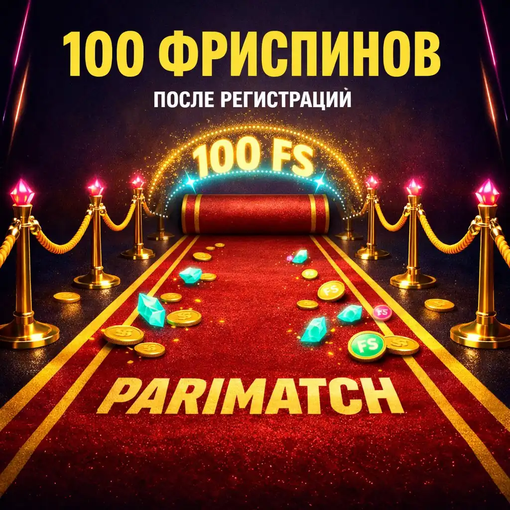 Parimatch free spins red carpet golden coins dark neon